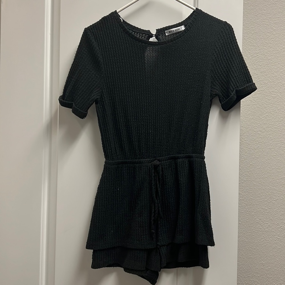 Pink Lily - Black Cotton Romper